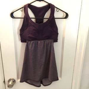 Lululemon Purple Heathered Tank with Open Back